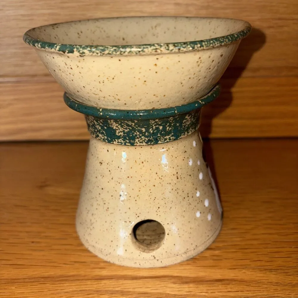 Vintage 1993 Three Rivers Pottery Snowman Tart Warmer Coshocton OH Debbie 15
